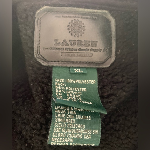 Lauren Vest Black Faux Suede Sherpa Fleece Lined XL - Picture 5 of 5